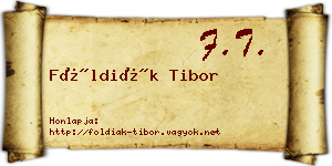 Földiák Tibor névjegykártya